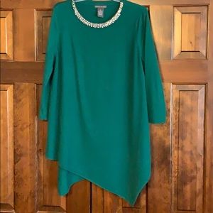Chelsea & Theodore jeweled neck sweater